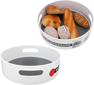 FLEXMAN 360 Grados Organizador Gabinete Giratorio, Mesa Comedor Cocina 30cm Bandeja Fruta Almacenamiento, Estante Almacenamiento con Mango Abierto para Gabinete, Despensa, Encimera