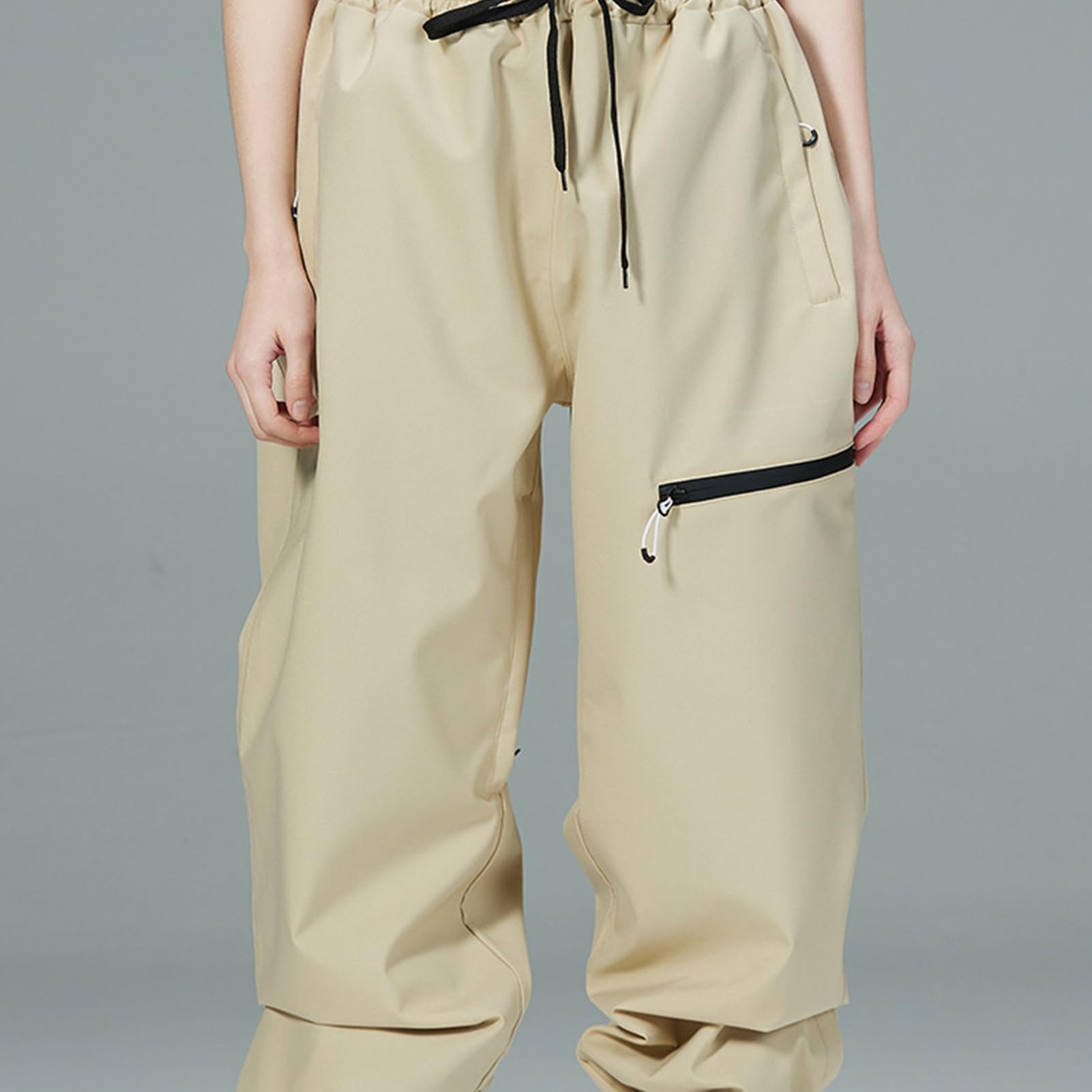 TDHLW Women Men Ski Pants Winter Outdoor Waterproof Windproof Baggy Snowboarding Pants Loose Ski Pants Outdoor,White,XXL