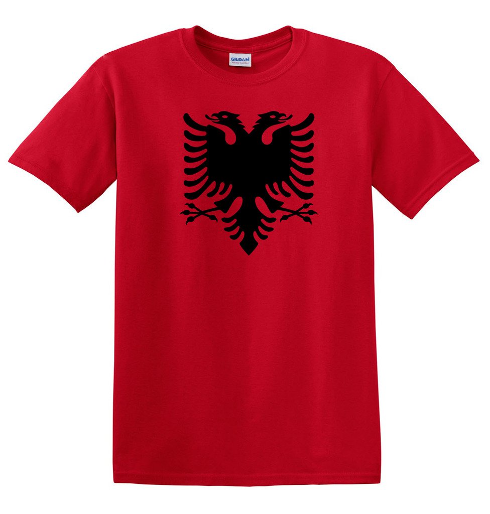 Children's Albania T Shirt - Kids Albanian tee red 3-4