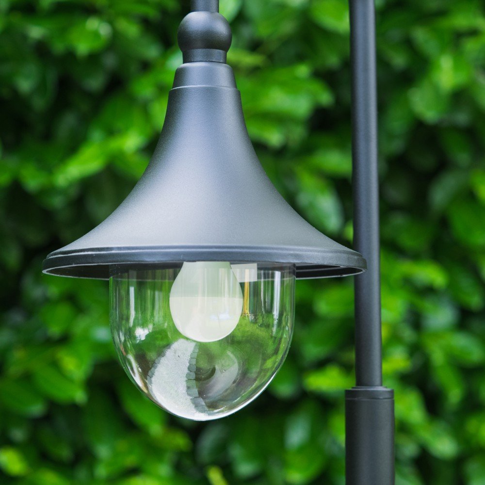 Lampada da esterno Elgin, lampada da terra in stile antico, metallo in nero opaco, lampada da sentiero 120 cm, lampada da giardino retrò/vintage, attacco E27, IP44, senza lampadina/e