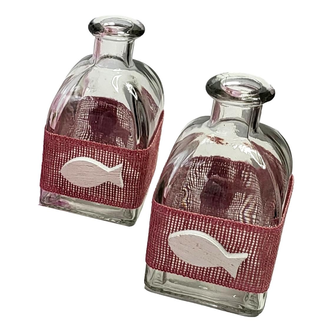 Tischdeko Kommunion Konfirmation Set für 20 Personen Rosa Pink Fisch Vasen Tischband