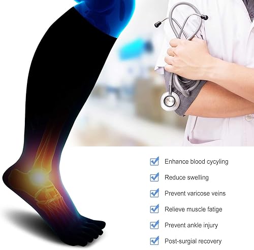 Miniatura 5 de CaiDieNu Calcetines de compresión de talla grande para mujeres y hombres pantorrilla ancha hasta 6XL 20-30 mmHg Rodilla de alto soporte de