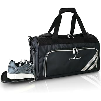 PYKES PEAK Boston Bag 30L Sports Bag, Golf Bag, Gym, Travel, Large Capacity, Waterproof, [Shoe-in Pocket], Men's, Women's, Bl
