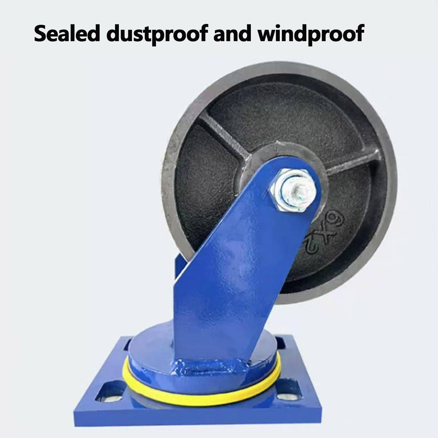 150/200mm Roulette Charge Lourde Jusqu'à Charger 6000KG, Transport Industriel Roue, roulettes Pivotantes avec Frein, Roue en Fonte Solide Lot de 4(2*Swivel+2*Brake,8in(200mm))