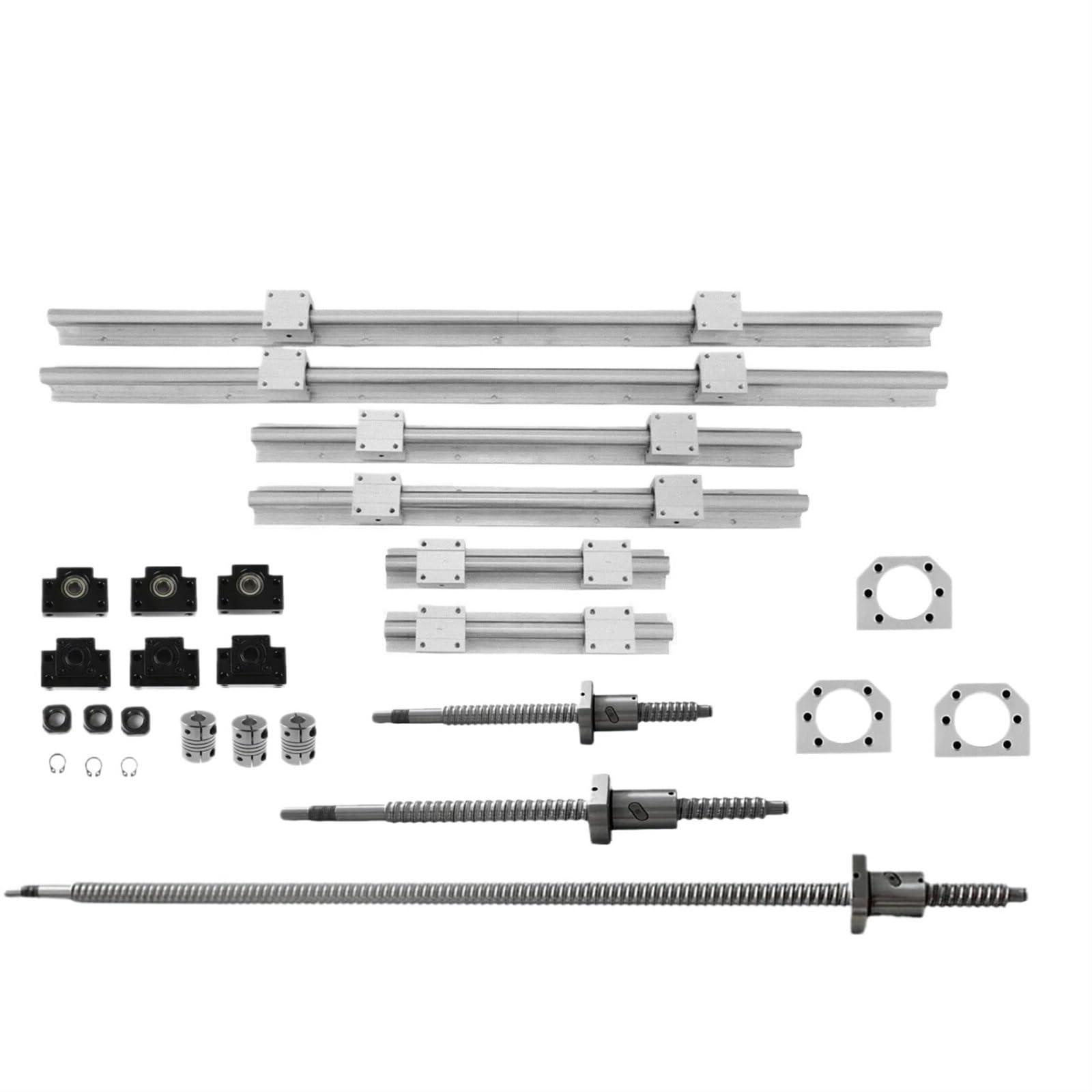 Metal Ball Screw nut end Processing SBR20 Linear Guide Rail 6set SBR20 300mm 800mm 1200mm Ball Screw Set SFU1605 300/800/1200mm+BK/BF12