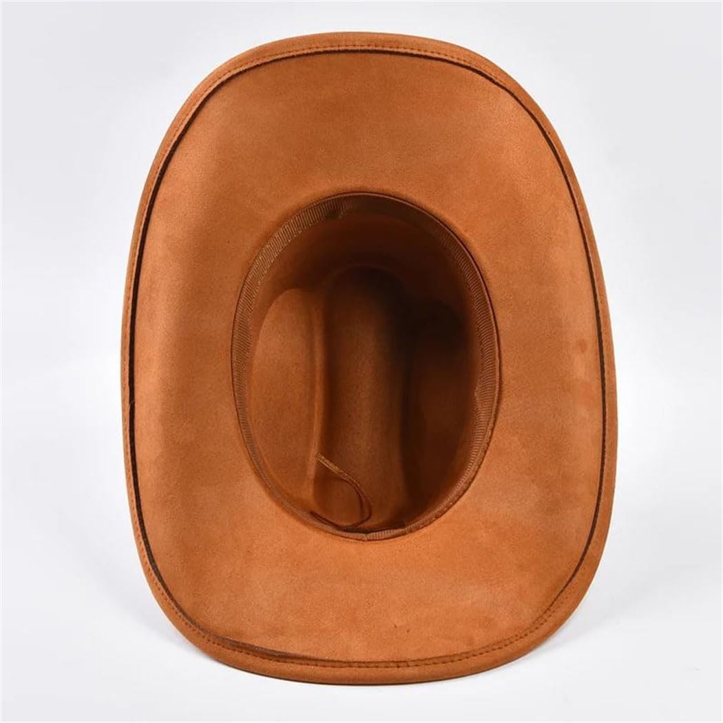 Women's and Men's Suede Western Cowboy Hat Vintage Rolled Brim Cowgirl Jazz Outdoor Travel Knight Hats