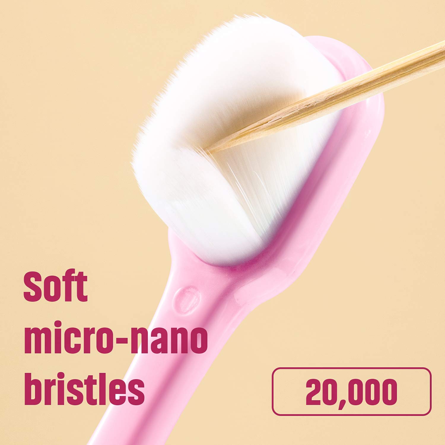 Boao 4 Pcs Soft Bristle Toothbrush Nano Toothbrush Ultra Soft Brush Manual Brush with 20, 000 Bristles for Sensitive Teeth Adult(Pink, Blue, Black, White)