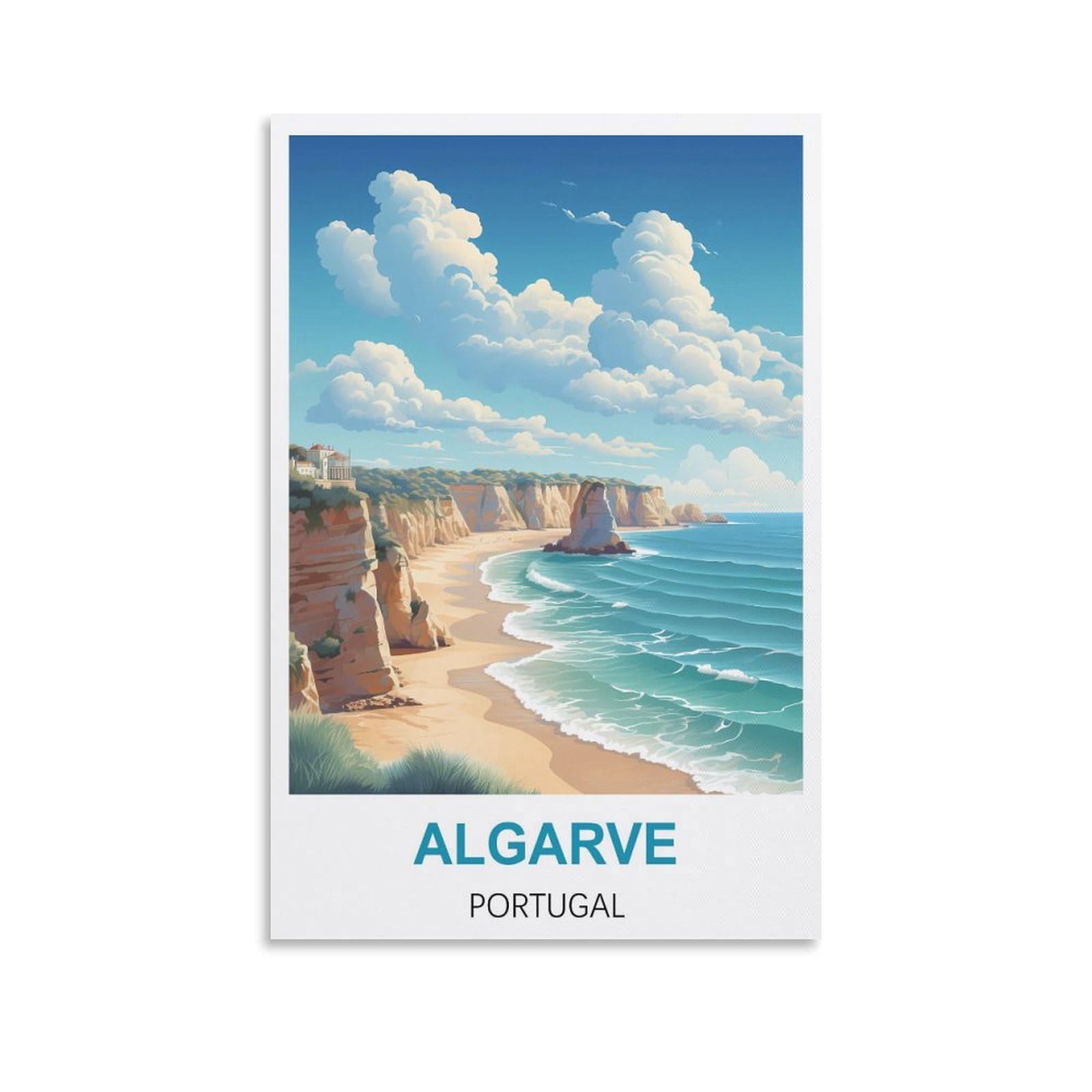 Metal Tin Sign,Algarve Portugal,Garden & Kitchen Poster, Inspirational Sign Home Wall Art Decor for Home Kitchen Bar Club Decoration 15x30cm