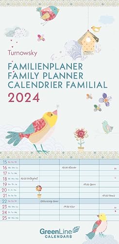 GreenLine Turnowsky 2024 Familienplaner -Wandkalender - Familien-Kalender - 22x45