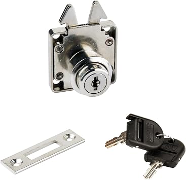 Roller Shutter Lock with Folding Keys and Master Key System J11, Nickel-Plated Surface 14.01.463-0 for Roller Shutters, Furniture Sliding Door