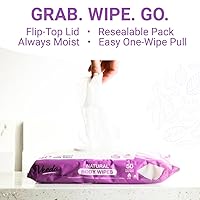 Vista 4 de Veeda Natural Cotton Body Wipes for Adults - 300 Count, Hypoallergenic & pH Balanced Wet Wipes - Unscented Personal Cleansing Wipes Safe for