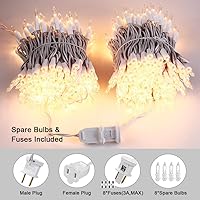 Vista 7 de Brizled Luces de Navidad, 600 luces incandescentes de 139.2 pies, mini luces conectables con certificación UL de 120V para decoración de Navidad