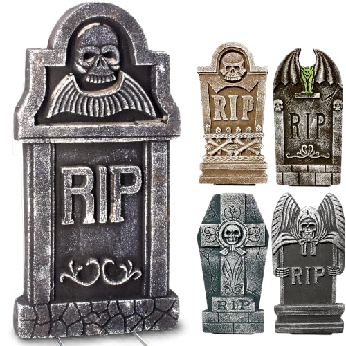 Halloween Foam Graveyard Tombstones, Halloween Headstones Decoration, 5pcs - image 1