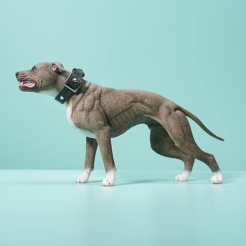 Miniatura 5 de MMOS X JXK - Estatua de perro American Pit Bull Terrier, perro feroz con texturas intrincadas, regalo para amigos