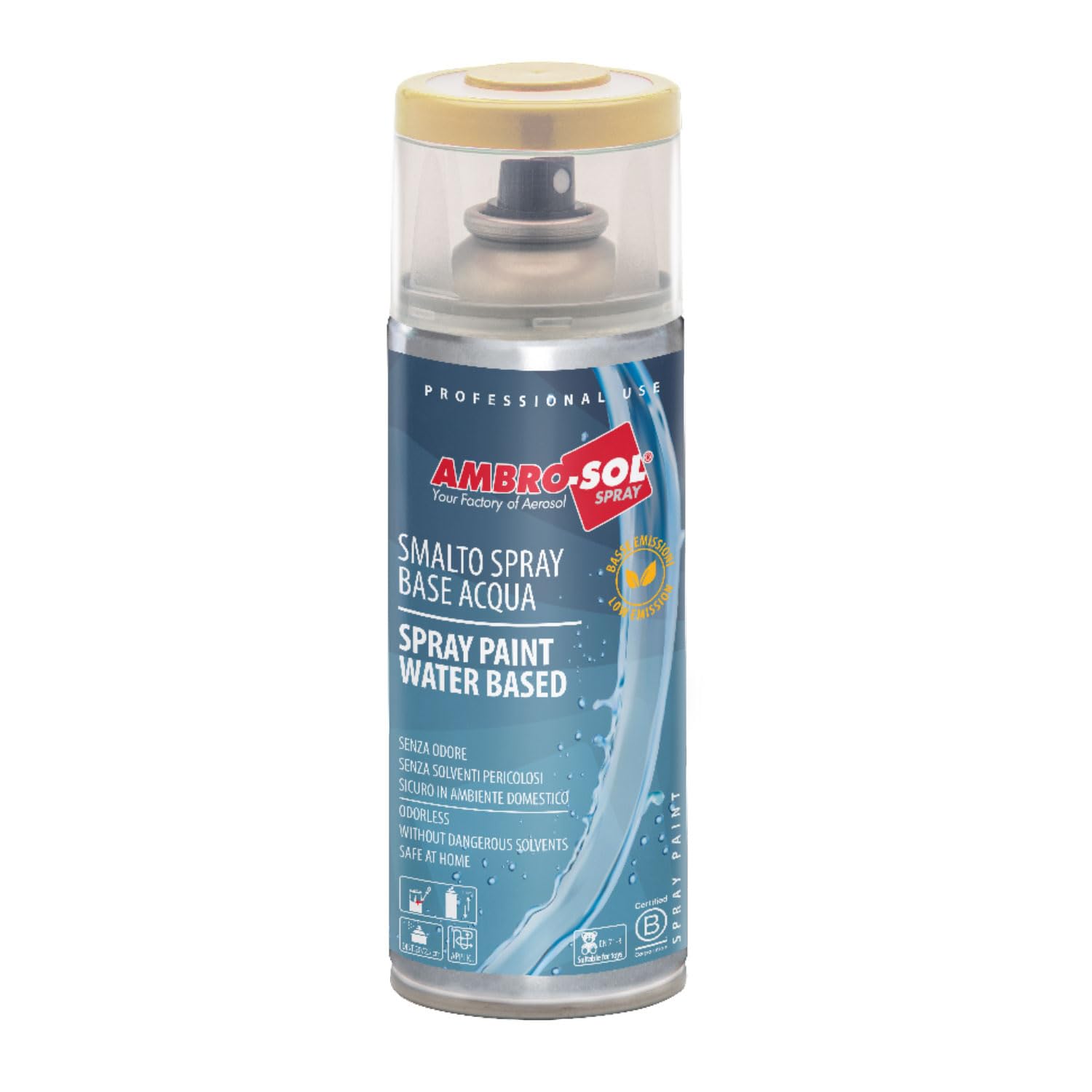 Peinture à base d'eau en spray Ambro-Sol blanc perle RAL 1013 pour intérieur et extérieur 400 ml