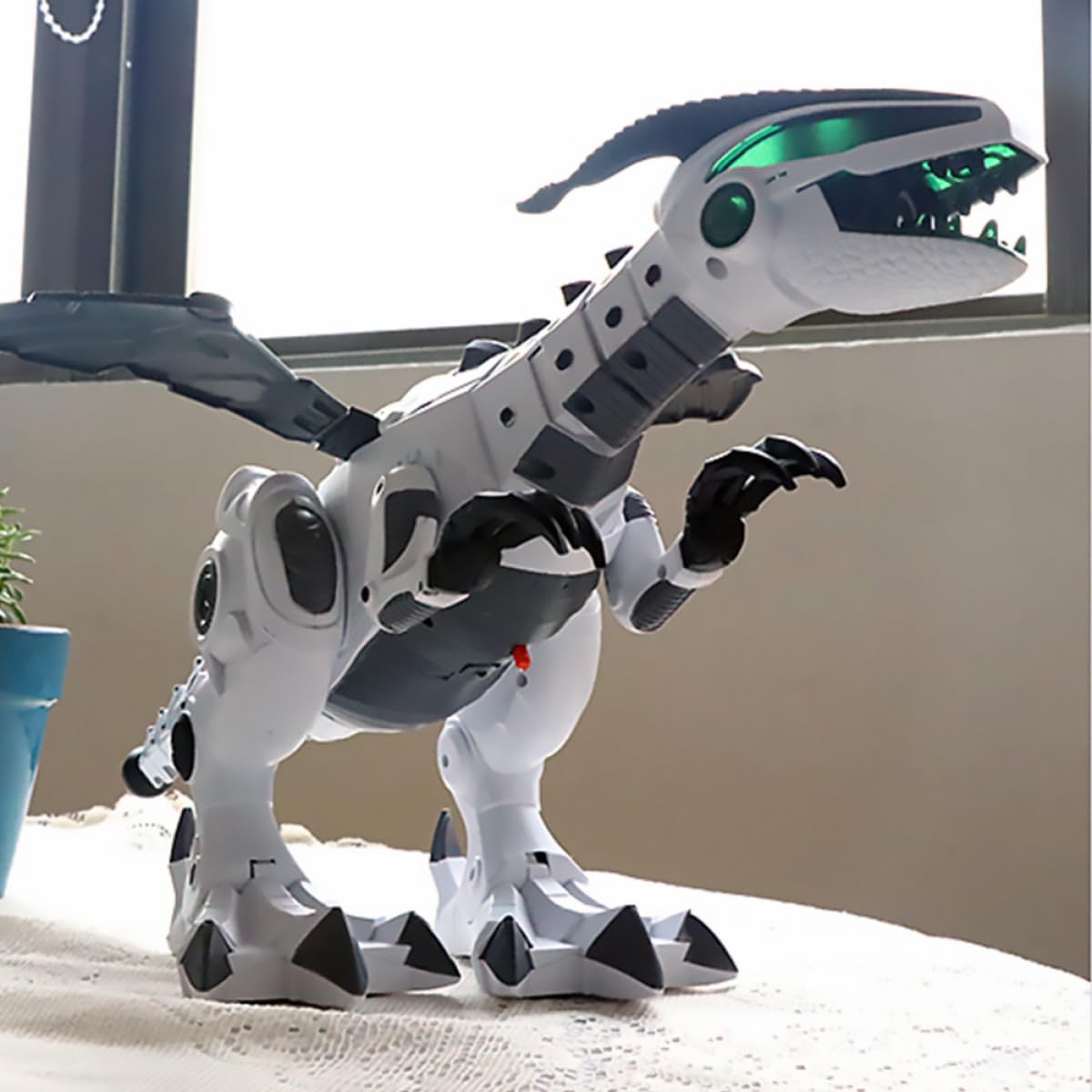 Giocattolo Dinosauro Elettrico Bianco Spruzzo Meccanico per Ragazzo Ragazza