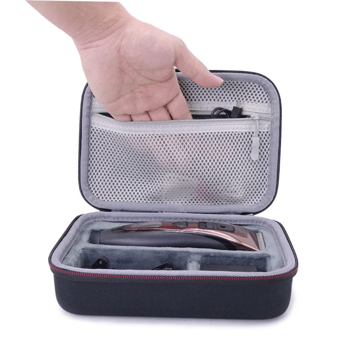 POPETPOP Custodia per Rasoi da Viaggio in Eva Resistente All’usura, Borsa Compatta Nera per Organizzare Accessori da e Proteggere Elettricità Portatile
