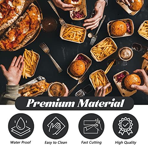 Plastic Table Cover Roll Disposable Tablecloth: 54in X 120ft Table Covers Plastic Table Cover Roll with Easy Slide Cutter Plastic Table Cloths for Parties Disposable-Black - Image 5