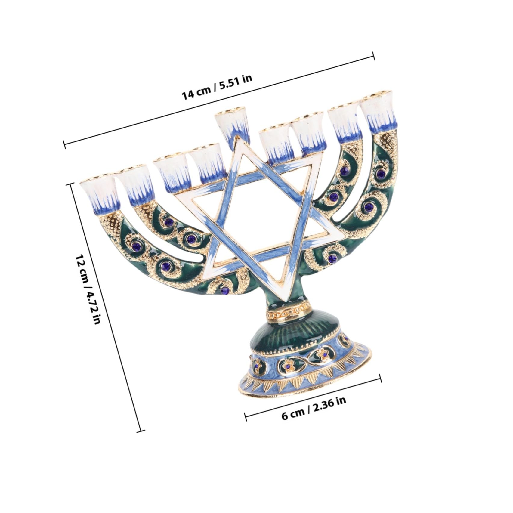 Candeliere Ebraico a 9 Bracci in Lega, Stile Retro Religioso