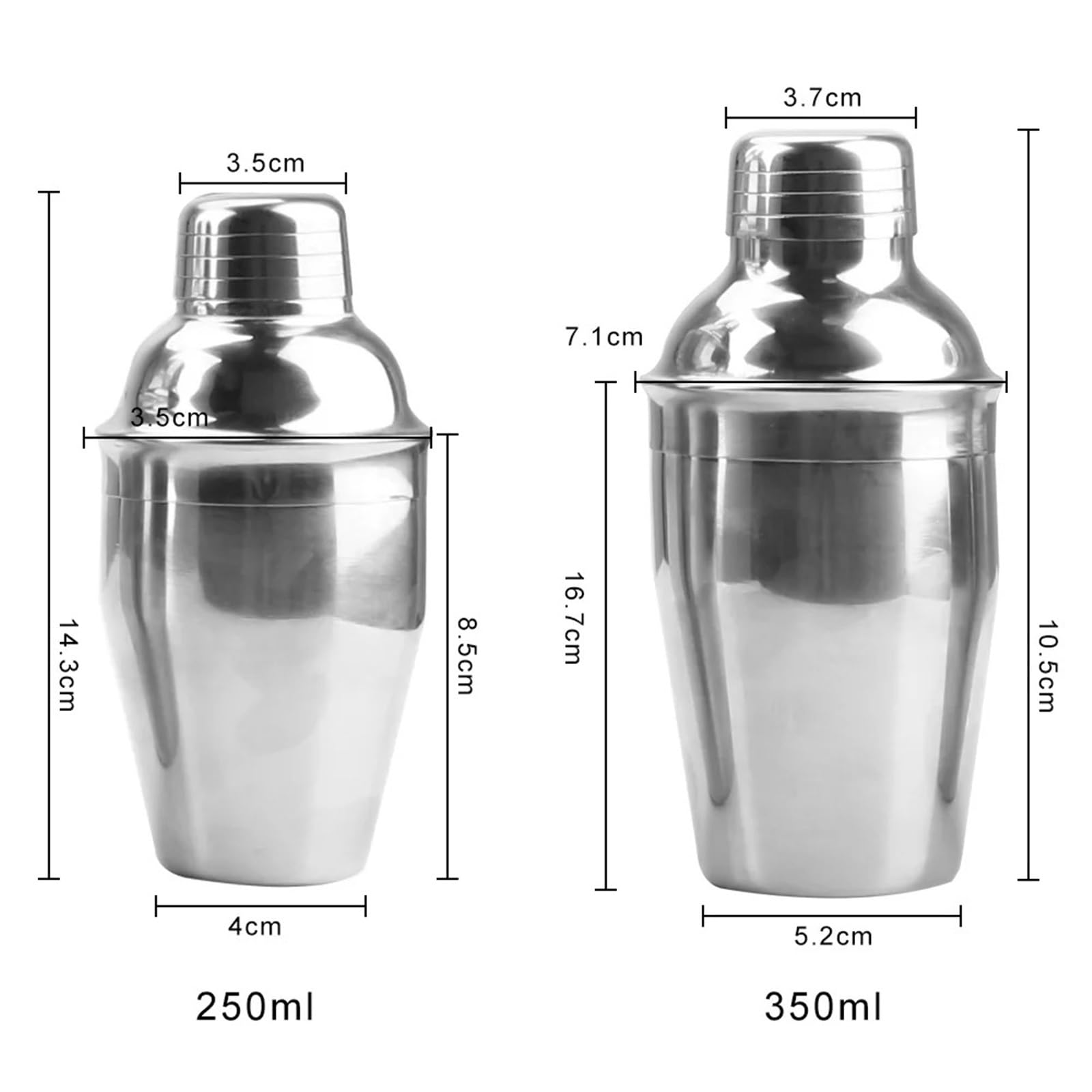 Mezclador de Vino cóctel Boston Martini Profesional, coctelera Acero Inoxidable, Herramientas Bar for Fiesta, artículos, 250/350/550/750ml, 2 uds para Camareros