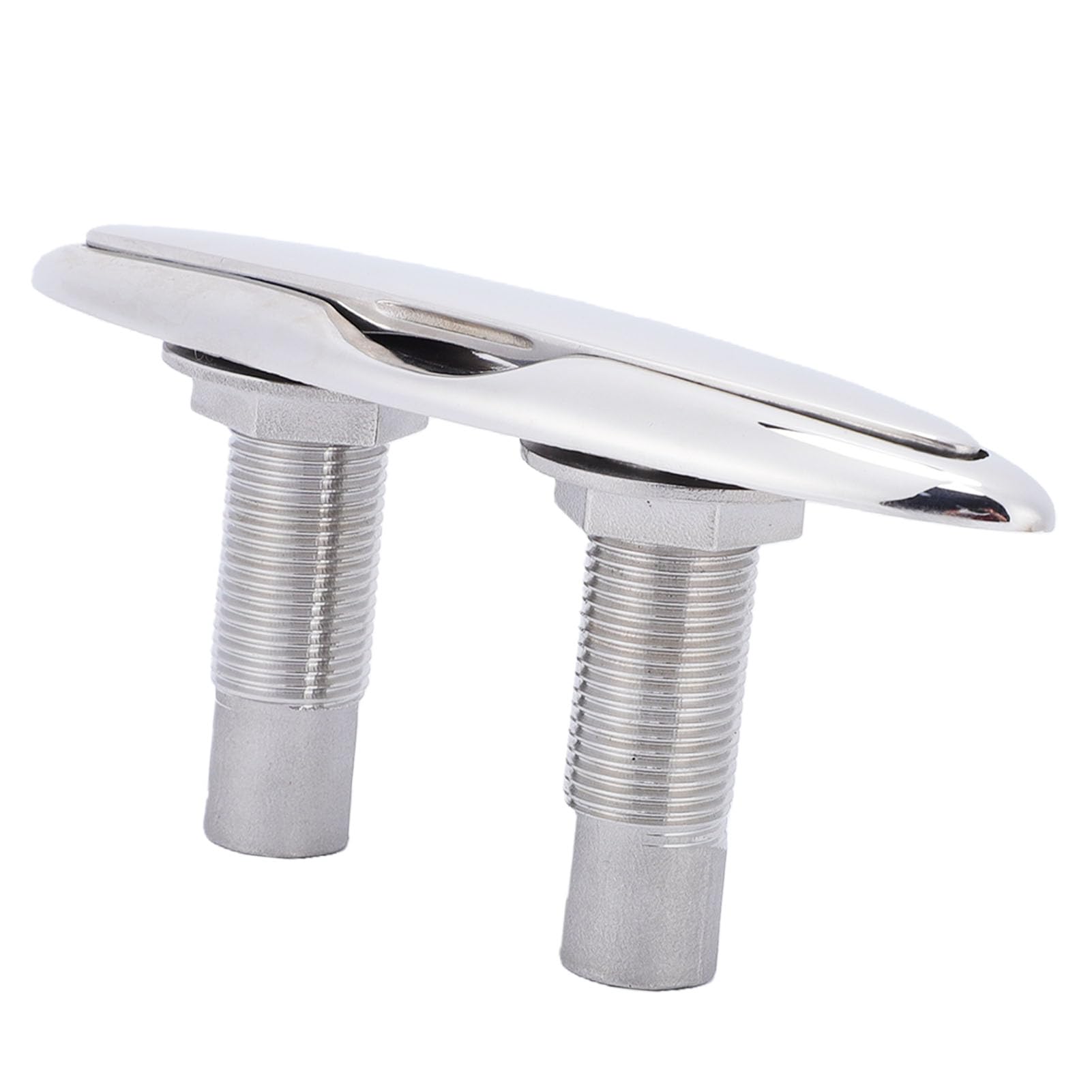 6-Zoll-Pull-Up-Klampe für Boote, bündig montierte, einziehbare Dock-Klampe aus Edelstahl mit Trägerplatte und Sicherungsmuttern. Hochglanzpolierte Pop-Up-Klampe aus 316 in