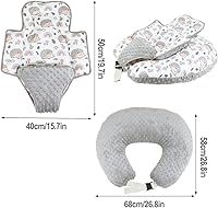 Vista 7 de KAKIBLIN Almohada de lactancia materna, almohada multifuncional para lactancia materna, almohada de apoyo para la alimentación del bebé para bebés