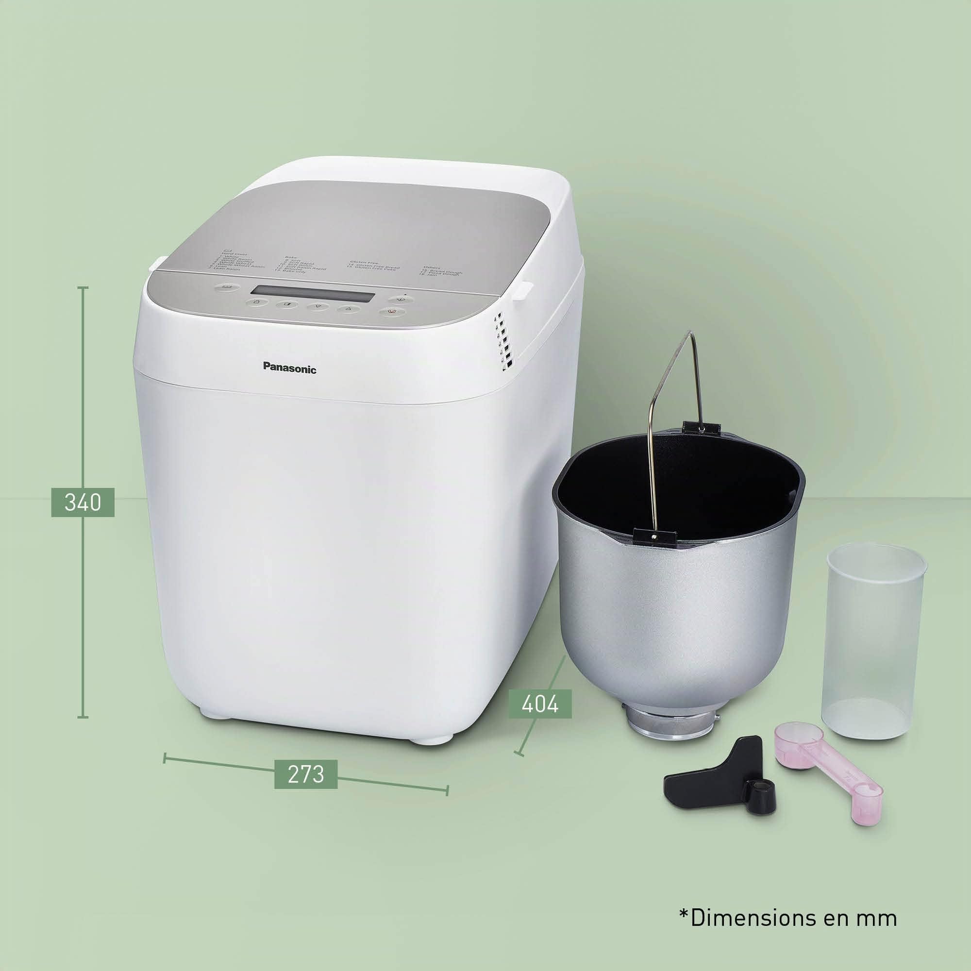 Panasonic Machine à pain Croustina SD-ZP2000WXE, 18 Programmes, 7 Pains Croustillants, Sans Gluten, 2 Tailles L,M