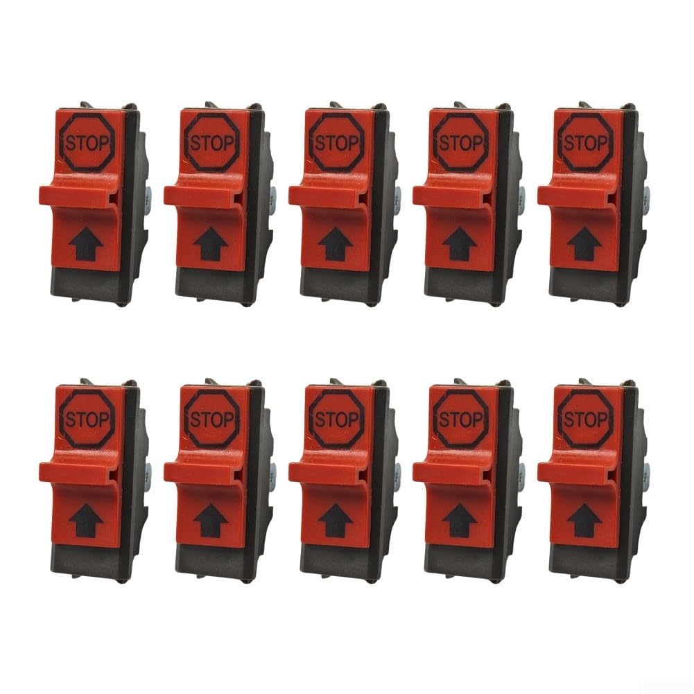 CuddleCraft Rocker-Style Stop Start Switch Replacement Pack 10pcs for For 365XT 372XP 371 372 336 385 390 Chainsaws OEM Cross Reference 503718201 503098302,Legs straight