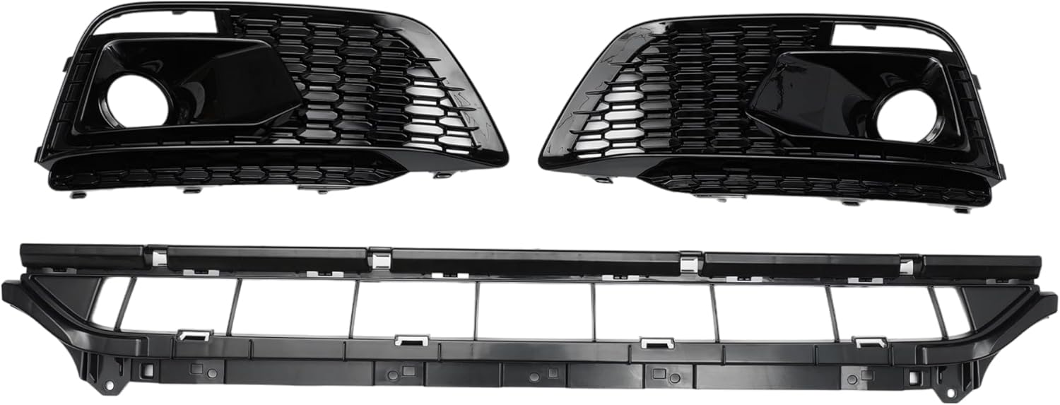 X AUTOHAUX Front Lower Hood Bumper Grille Grill Fog Light Grille Cover for Audi Q5L Front Lower Bumper Kidney Grille Grill Sport Style Facelift Black 1 Set