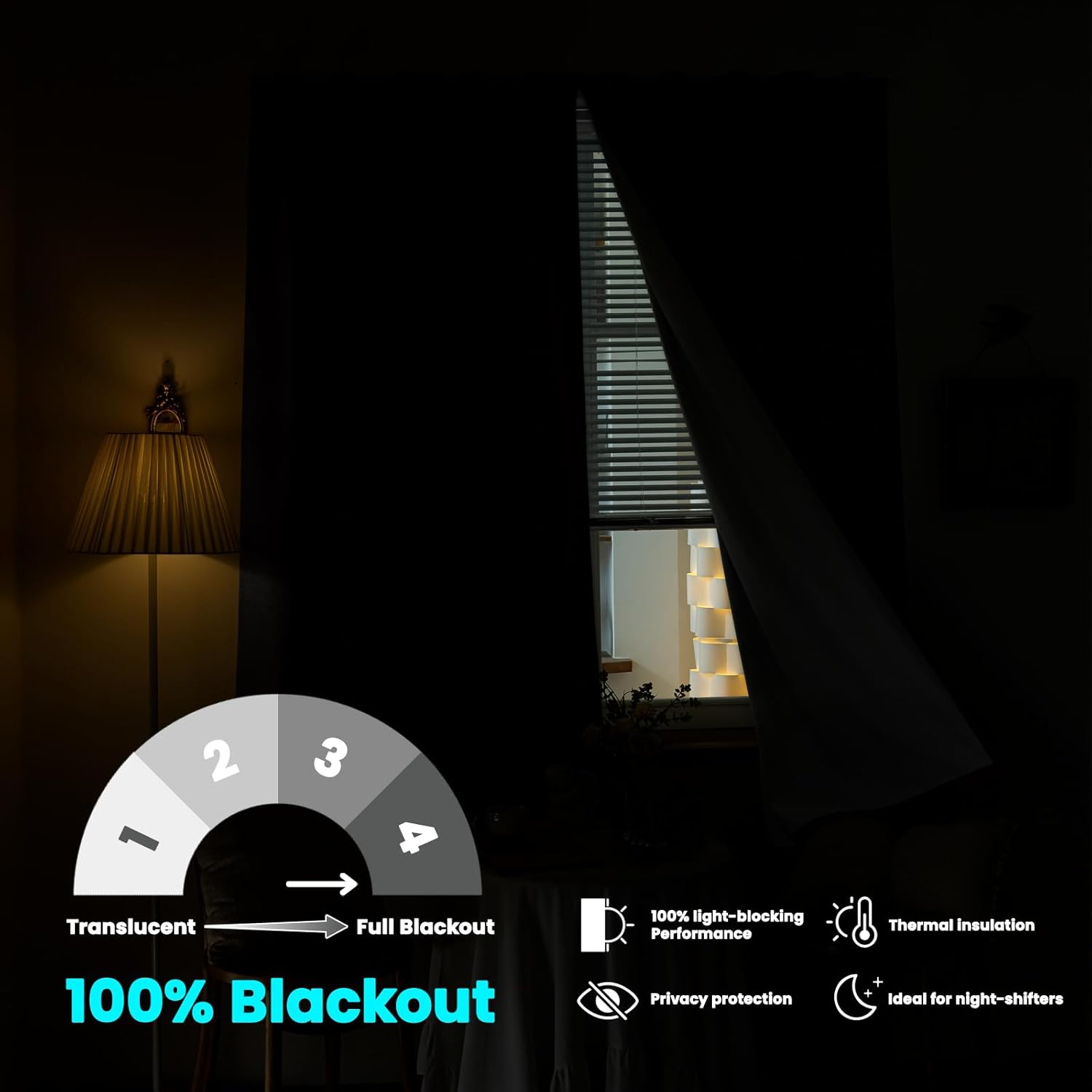 100% Blackout Curtains for Bedroom Stick On Curtains Window Shades Pull Down Blackout Window Cover No Drillng Self Adhesive Curtains No Rod Small Windows, W46 x L72 inch, 1 Panel, Dark Brown