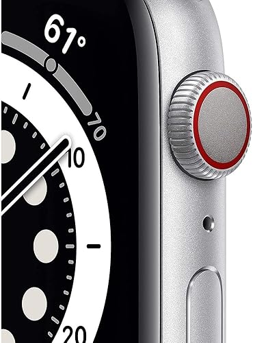 Miniatura 2 de Apple Reloj Serie 6 (GPS + celular, 1.575 pulgadas) - Caja de aluminio plateada con correa deportiva blanca (renovada)
