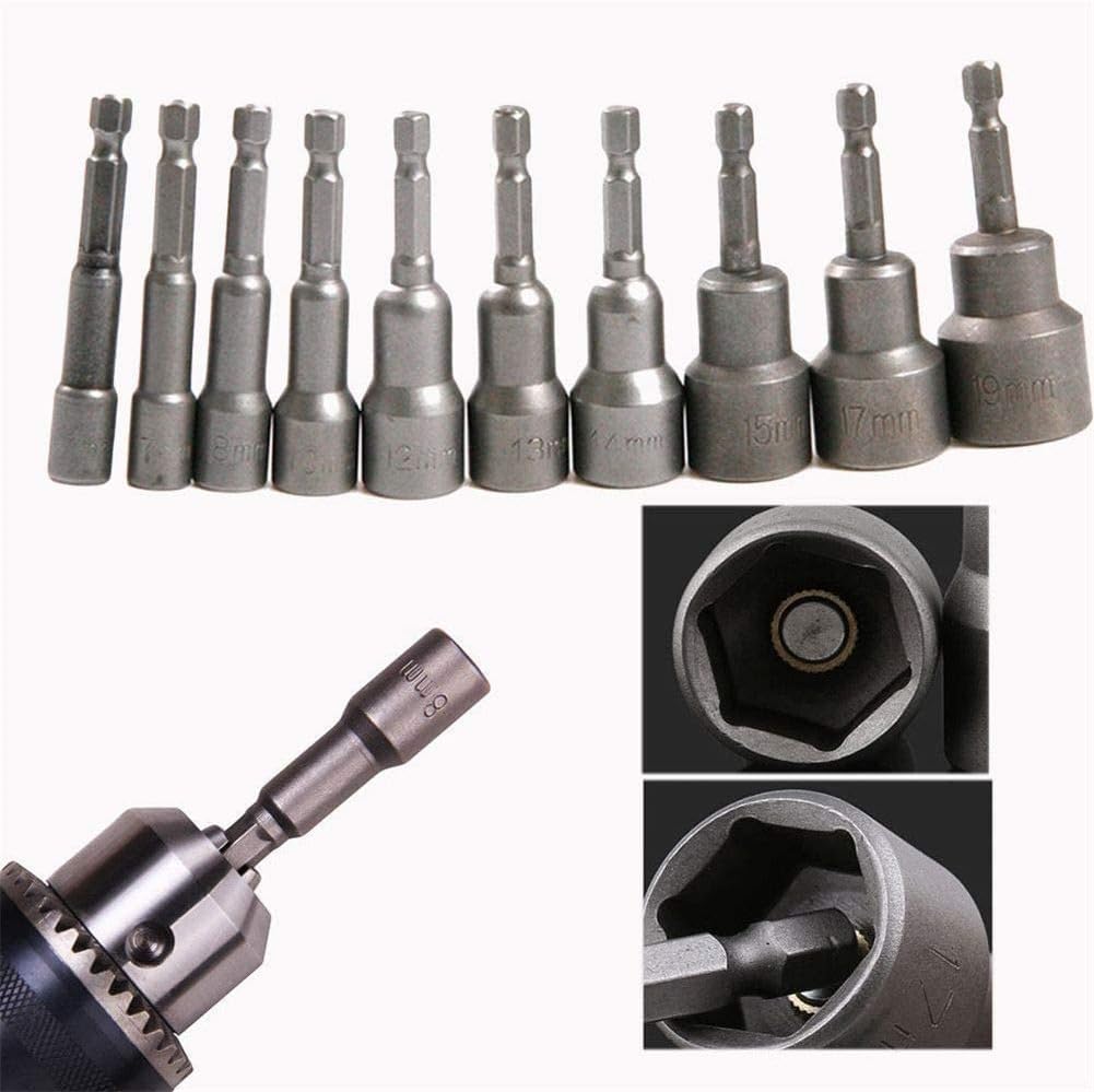 Utoolmart 1/4" Quick-Change Hex Shank 17mm Setter Impact Nut Driver Drill Bit Tool, 150mm Length, Metric No-magnetic
