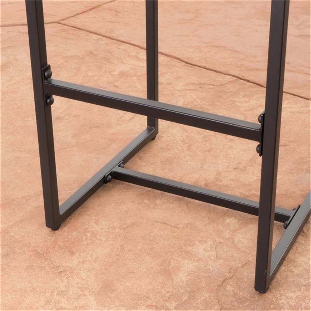 GDFStudio Conrad Patio Furniture Outdoor Bar Stools, Grey, Set of 4