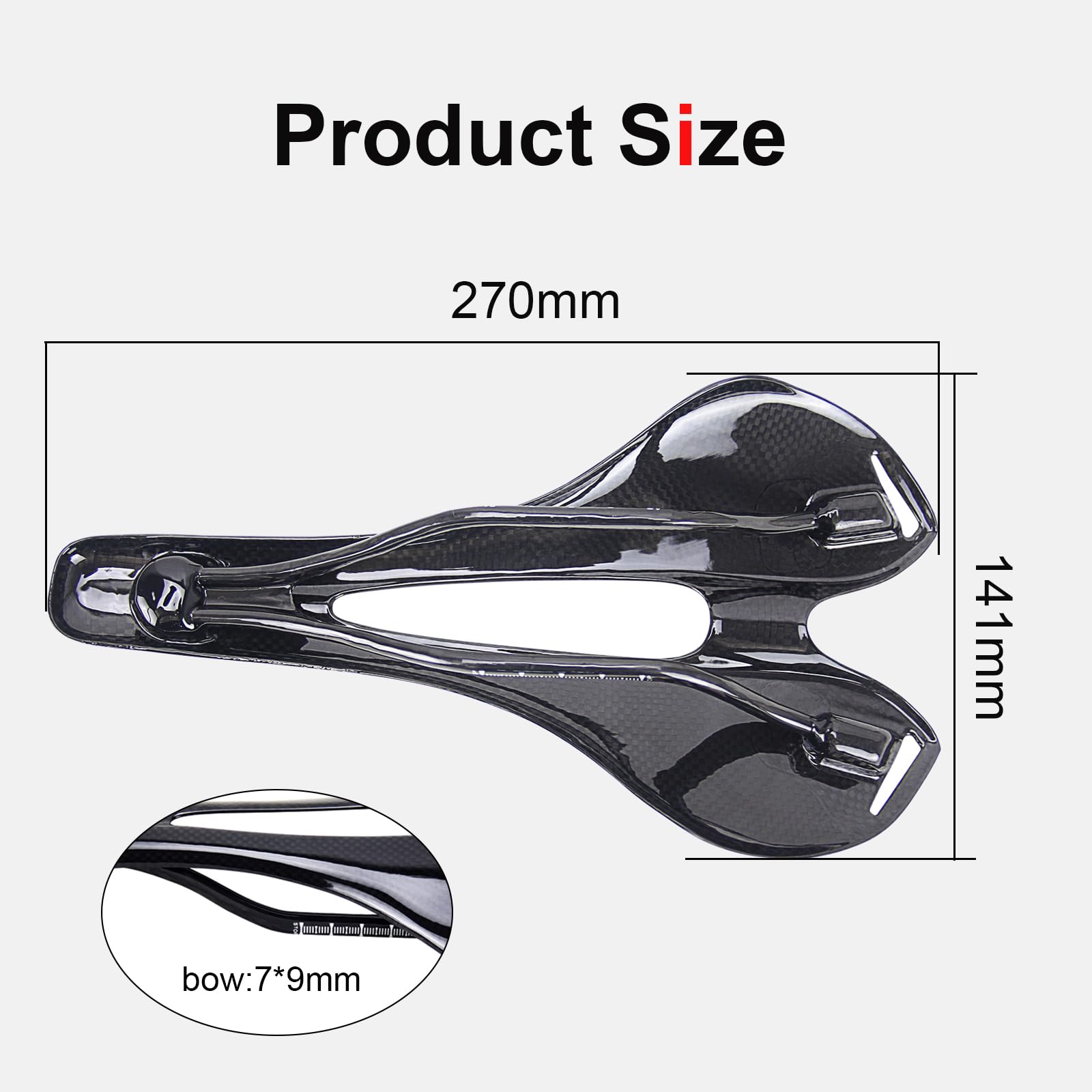 Alfa Pasca Selle de Vélo en Fibre de Carbone Ultraléger Respirant pour Vélo de Route 275 * 143mm Selle VTT Carbone Selle Route Carbone