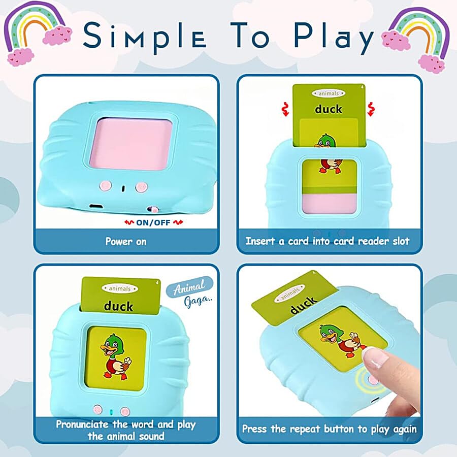 Image of Talking Flash Cards for Kids | 224-Word Learning Device for Toddlers | Montessori Learning Toys for Boys & Girls Ages 2-5 | Preschool Game & Birthday Present