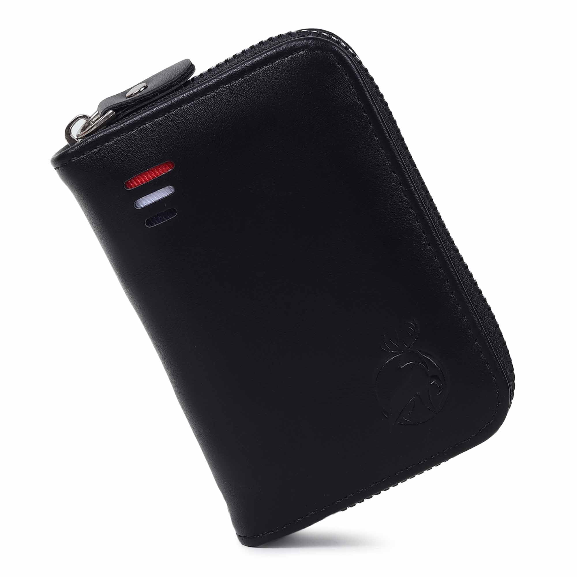 stealodeal Black PU Leather Zipper Debit/Credit/ATM Card Holder with 9 Card Slots & 2 Cash Slots for Men & Womens-picture-39