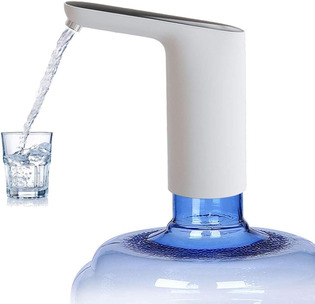 Water Bottle Pump, Upgraded Portable Water Dispenser with Touch Button, USB Rechargeable Battery Powered Electric Drinking Water Pump 5 Gallon for Home Office Outdoor Camping