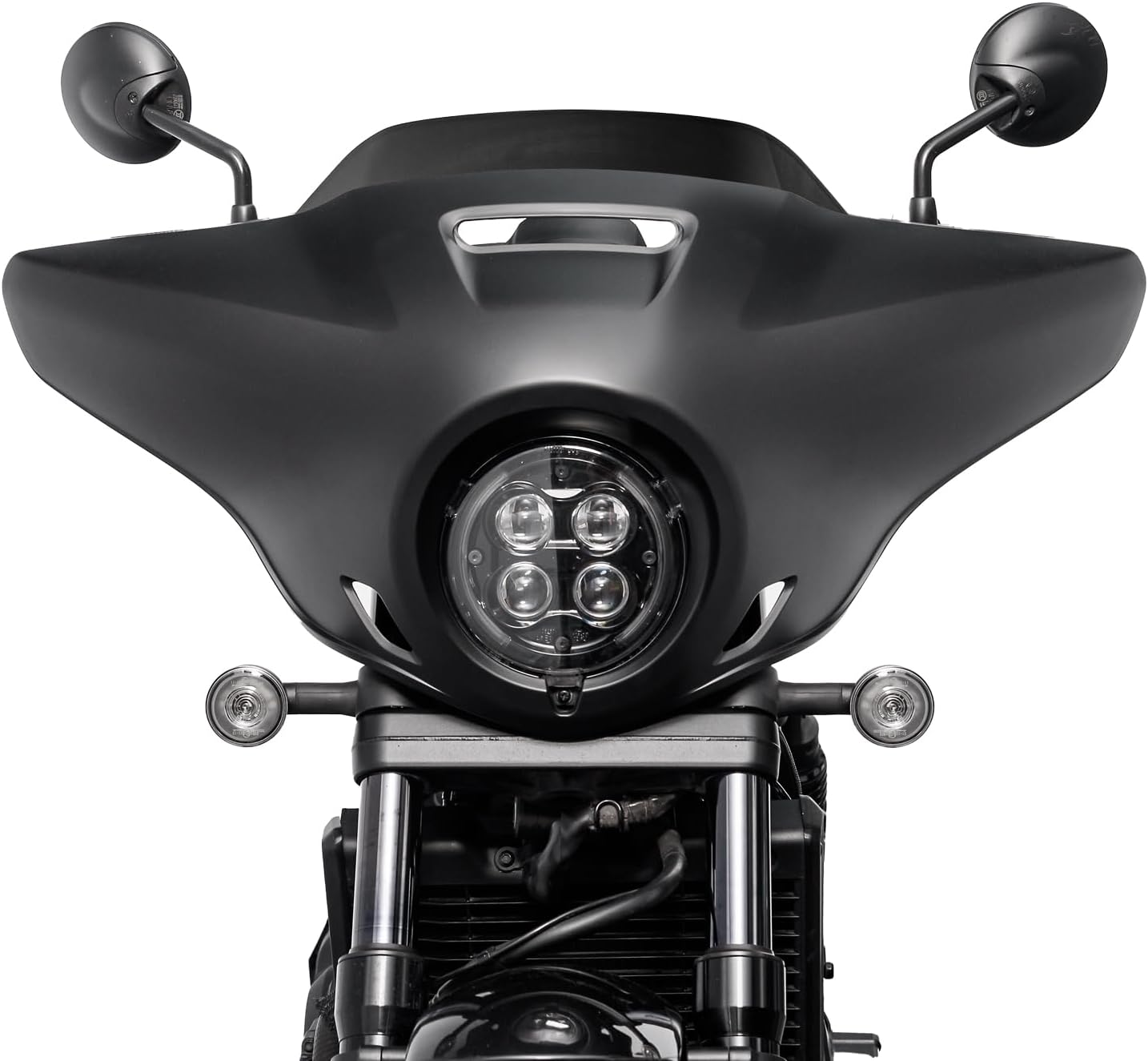 Motorcycle Windshield Windscreen Headlight Cover for CM1100 CMX1100 Rebel 2021-2026 Wind Shield Screen Deflector Visor, Matte Black+Black Smoke