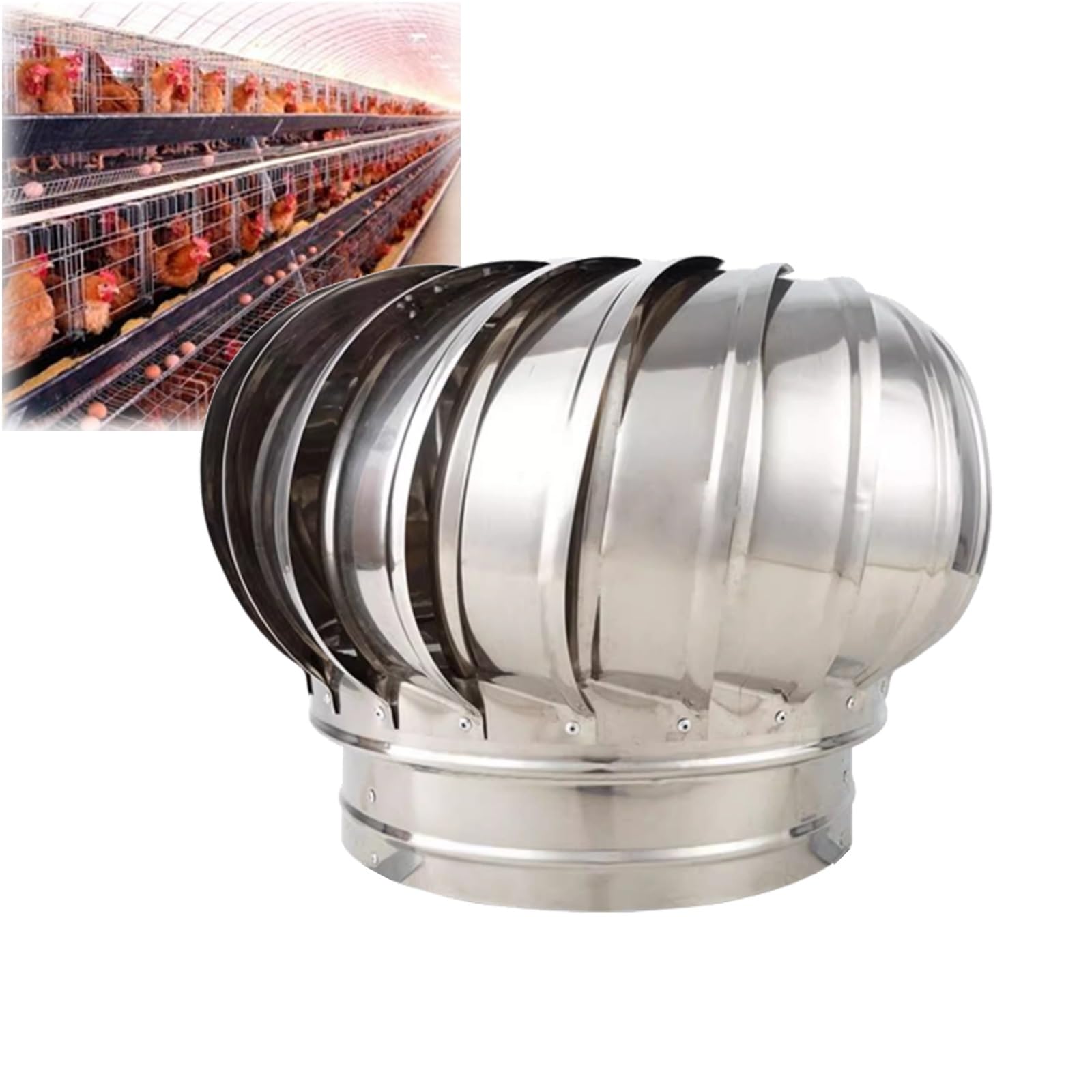 Chapeau de cheminee rotatif inox 250mm extracteur eolien de toit