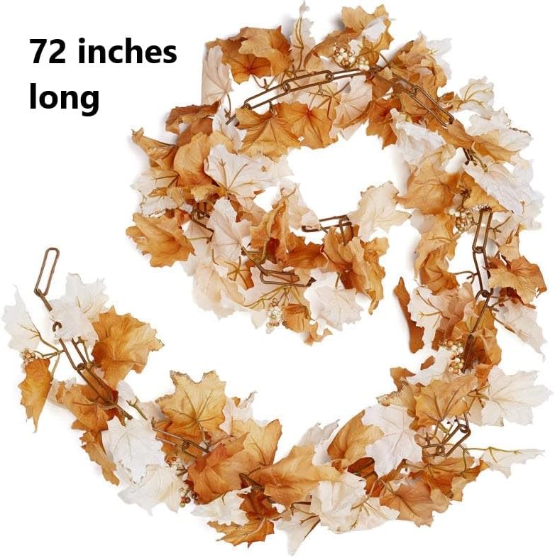 Miniatura 2 de Factory Direct Craft - Guirnalda de hojas de arce artificiales con toques de brillantina, decoración del hogar de otoño y Acción de Gracias para