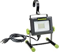 PowerSmith PWLS020H 2000 Lumen LED Portable Work Light - IP65 All-Weather, Metal Stand & Hook for Garage, RV, Auto