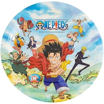 One Piece Paper Plates 23 cm Multi-Colour Pack of 8