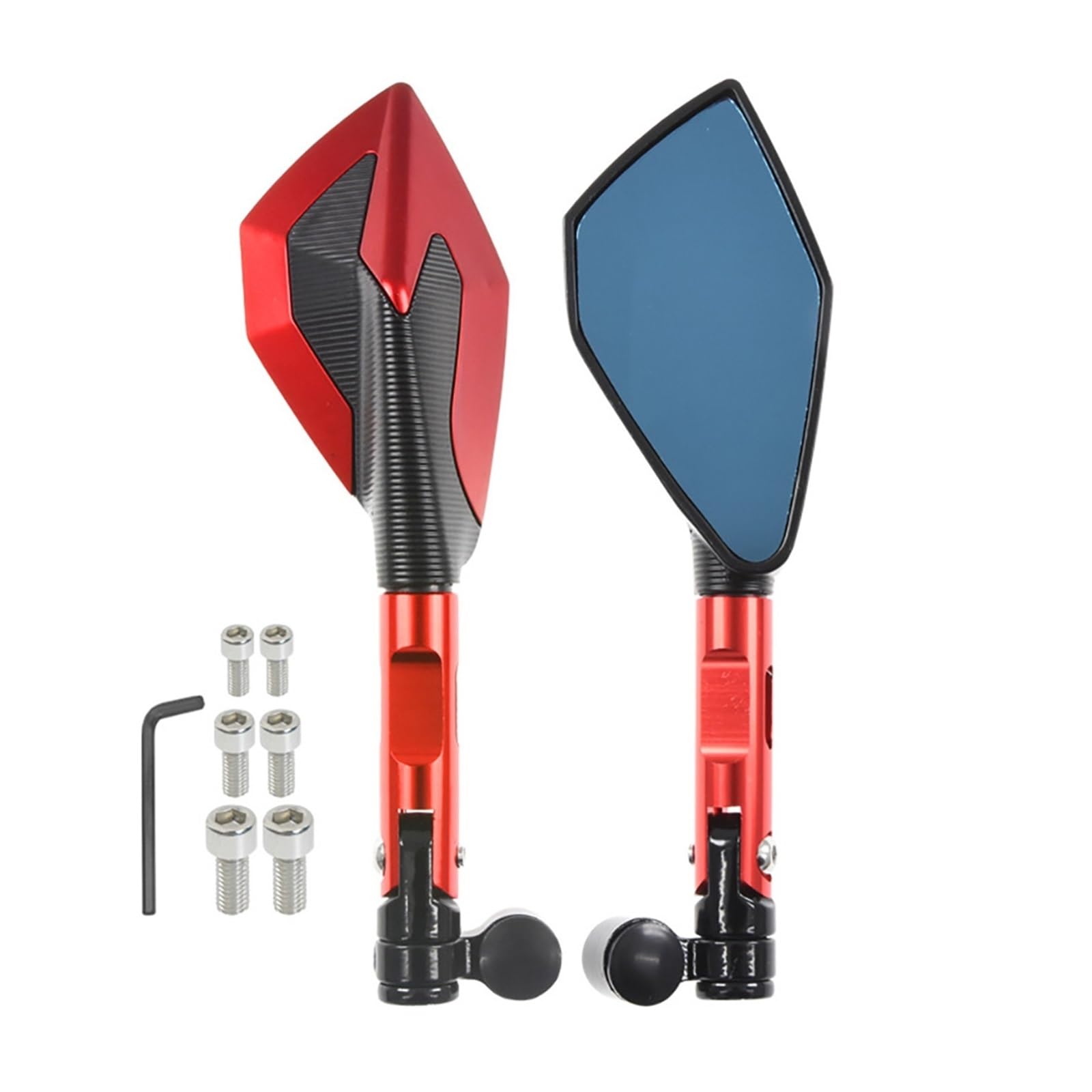 Espejo manillar moto rojo CNC de 8 y 10mm para Suzuki GSR600 GSXR y SV650 7