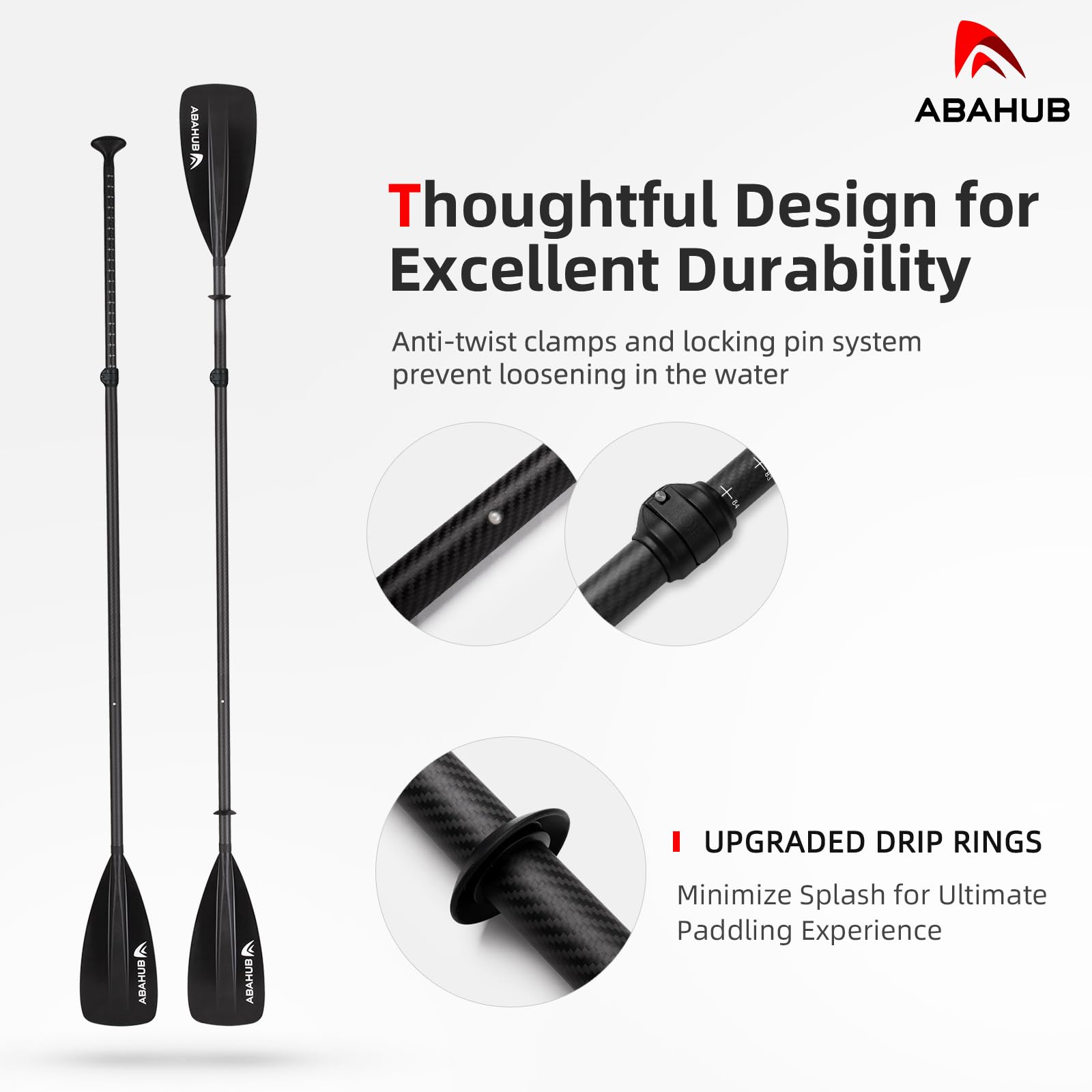 Amazon | Abahub 4ピース カーボン SUPパドル/カヤックオール