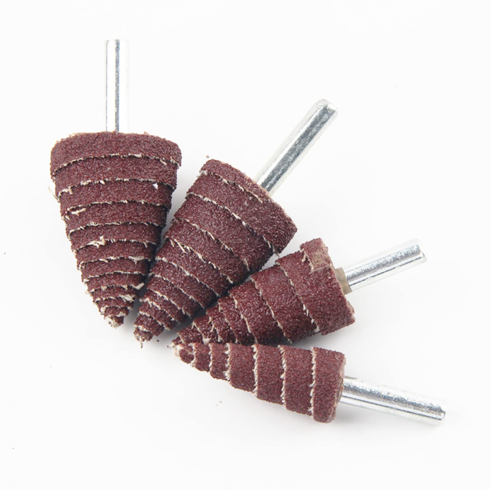 20 Pcs Têtes de Ponçage Coniques 4 Specs avec Tige Universelle de 6 mm pour Métal Bois de Polissage