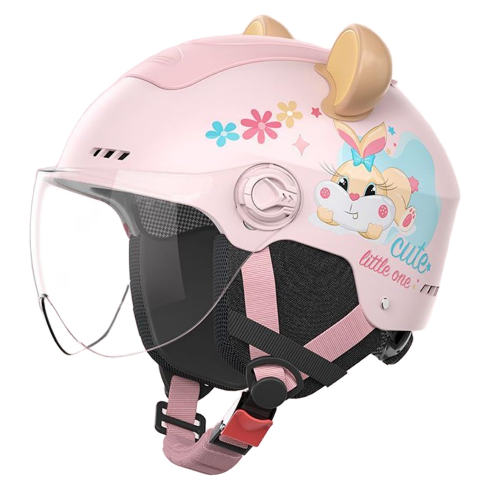 Casco Moto Aperto per Bambini Omologato ECE & DOT, Casco Jet da Scooter con Visiera Parasole, Modello alla Moda per Bambini e Bambine 3-12 Anni