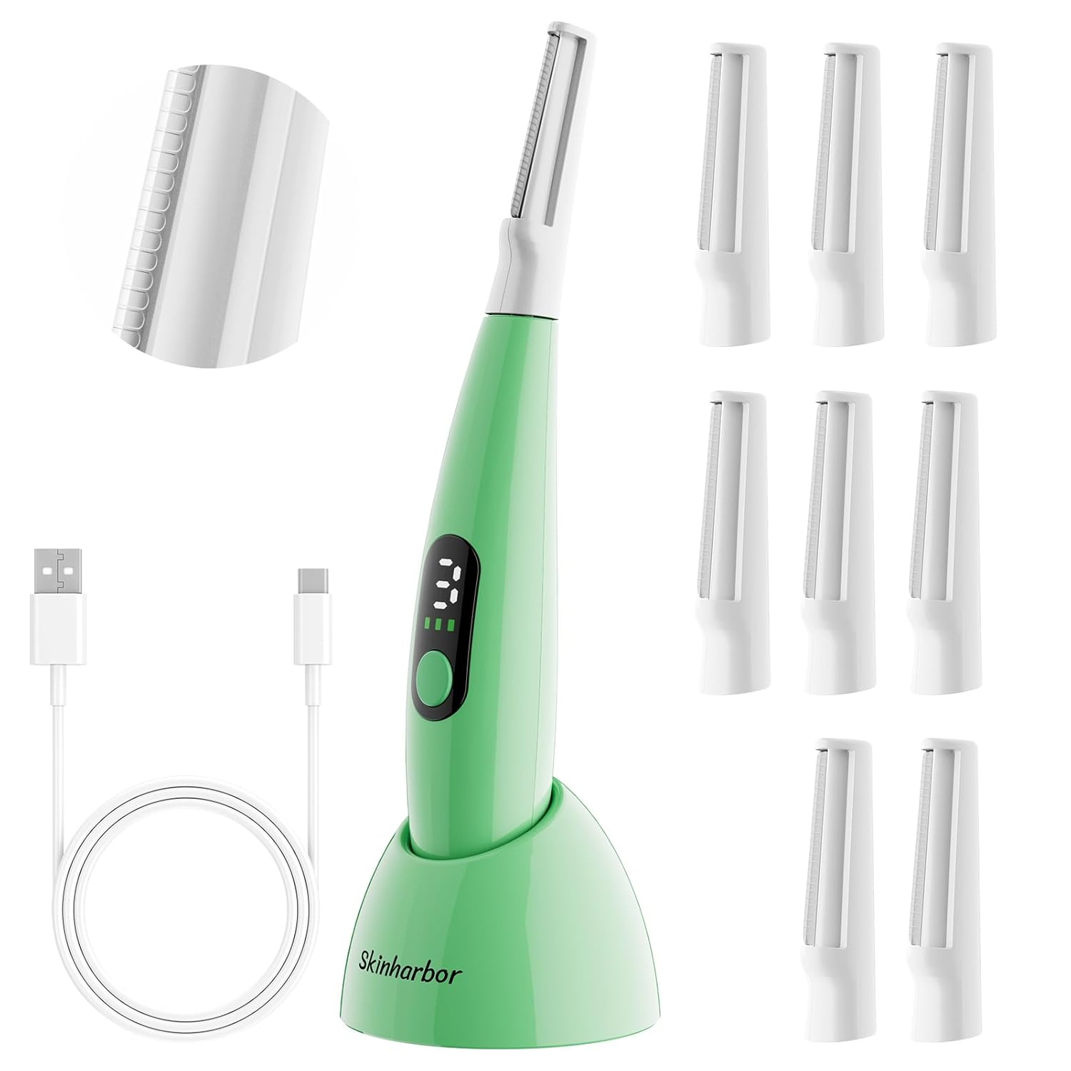 Sonic Dermaplane Razor for Women Face,Women’S Facial Exfoliation & Peach Fuzz Hair Removal System,Anti-Aging–3 Speeds–8 Dermaplaning Blades–Rechargeable,Sonic Dermaplaning Tool Sonic Dermaplane Razor for Women Face,Women’S Facial Exfoliation & Peach Fuzz Hair Removal System,Anti-Aging–3 Speeds–8 Dermaplaning Blades–Rechargeable,Sonic Dermaplaning Tool