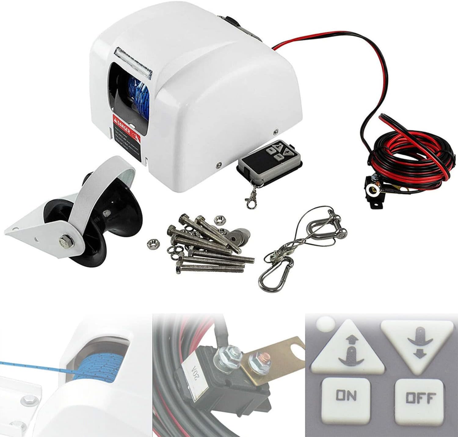 CUZONE Electric Windlass, Marine Windlass, Saltwater Boat Windlass Kit