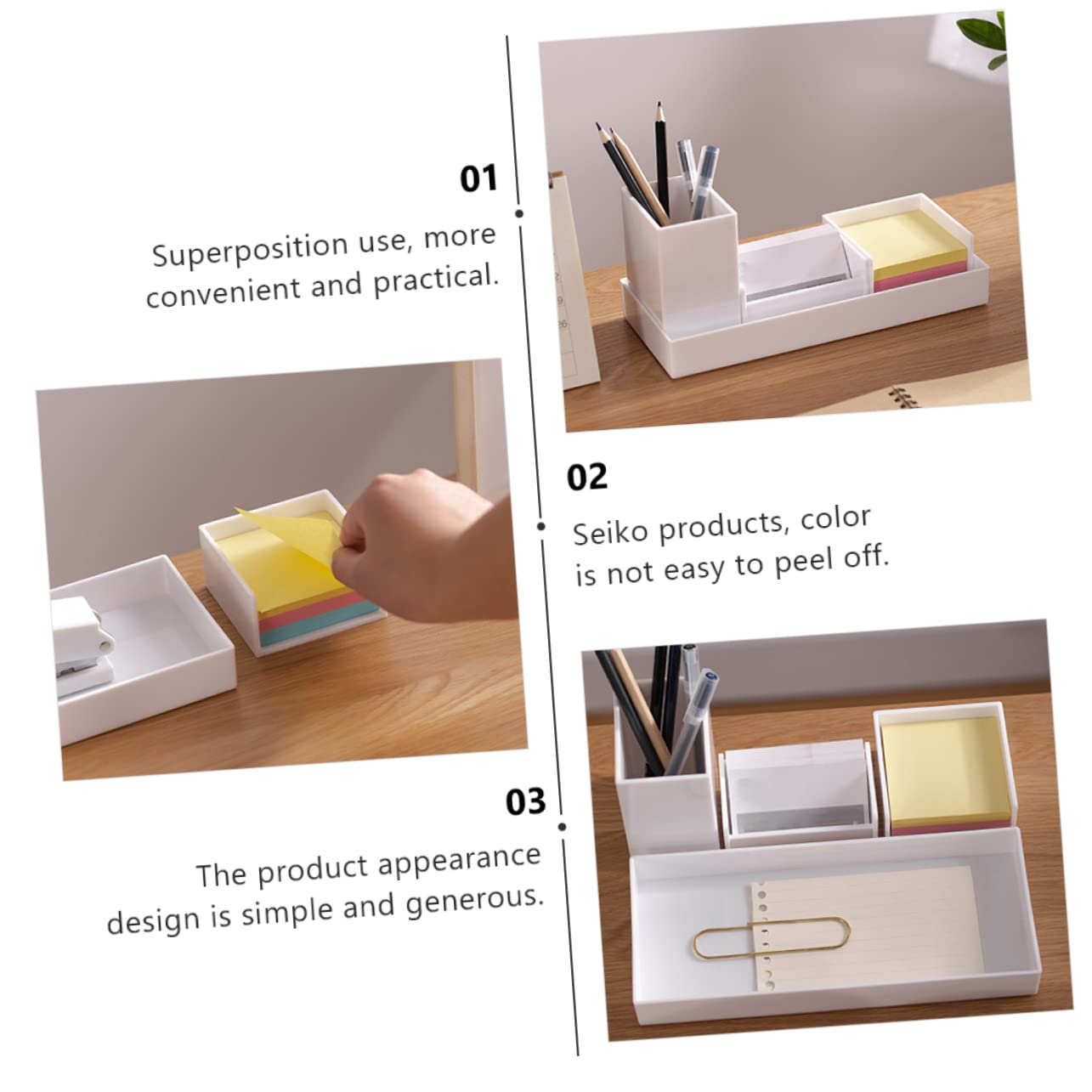 Amazon.co.jp: BinZyronic ペン収納ボックス 白 4個セット 引き出し型