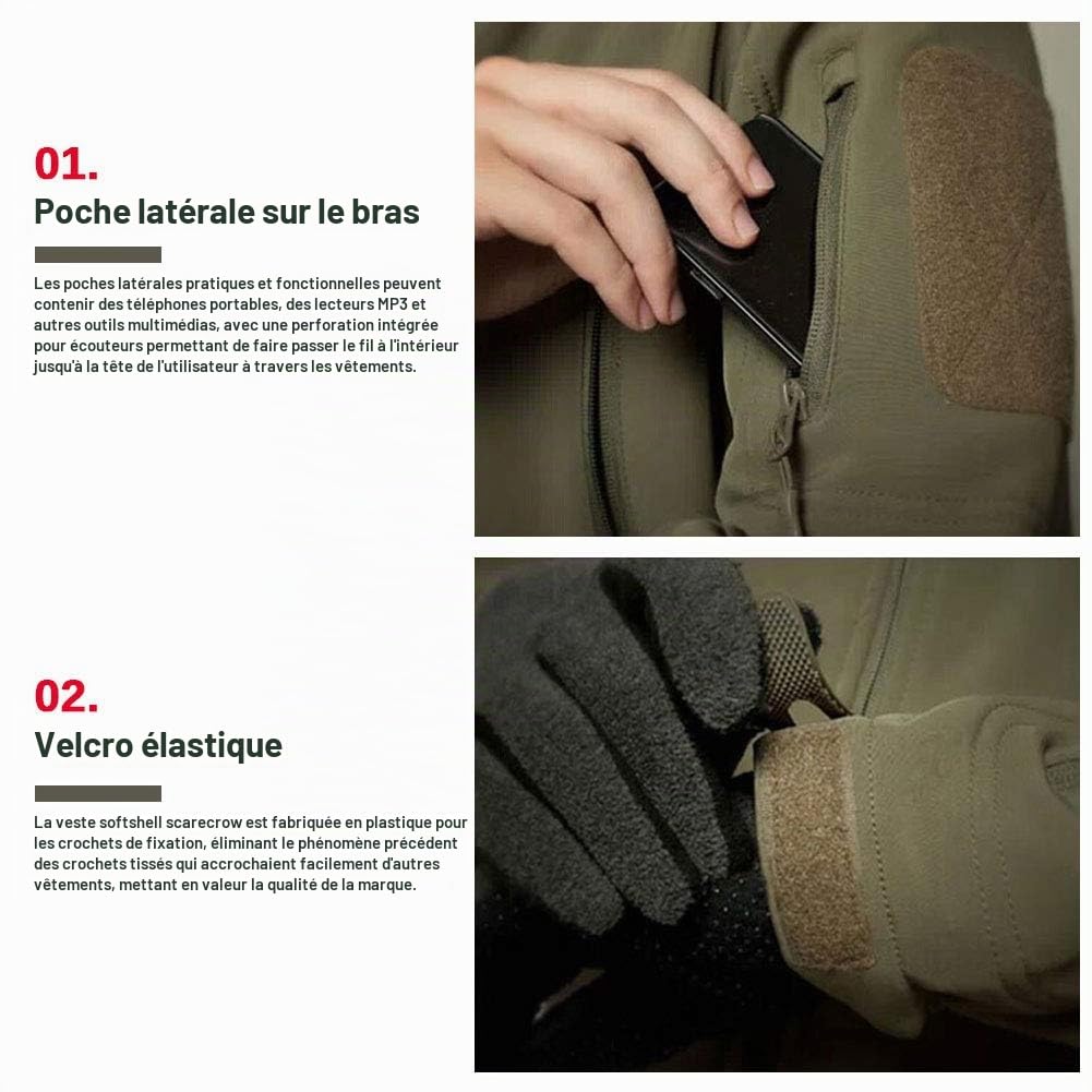 MakingDa Vestes imperméables pour hommes Manteau à capuche décontracté Softshell doublé polaire Vestes de course Tactique Travail militaire Pêche Chasse Escalade